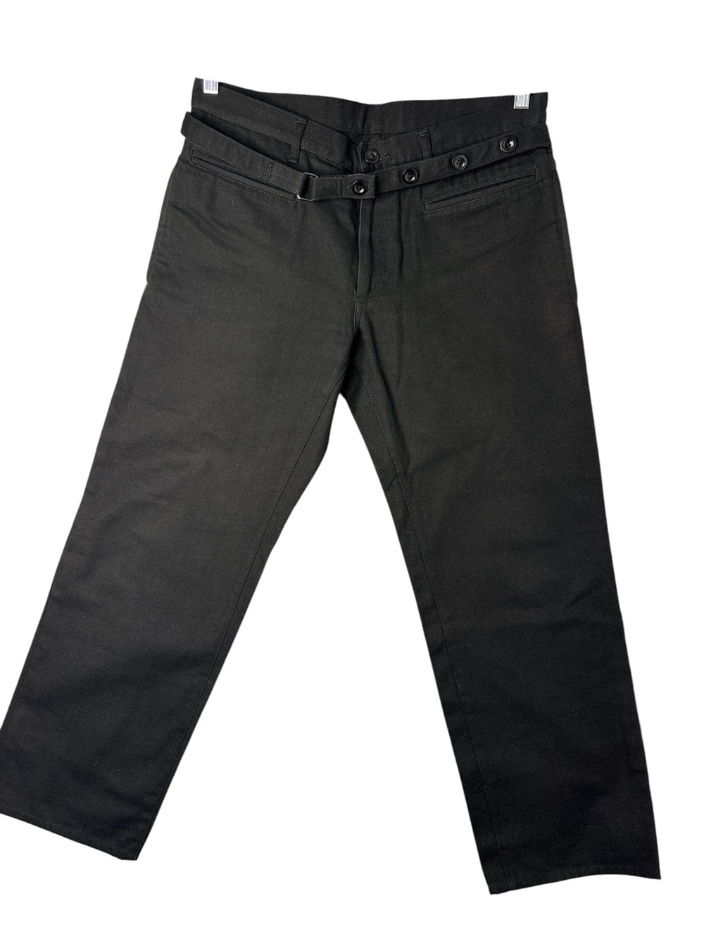 Yohji Yamamoto Black High-Waist Belted Jeans